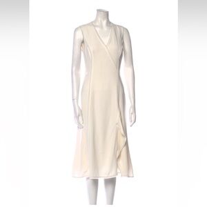Jason Wu White Sleeveless V-Neck Midi Dress